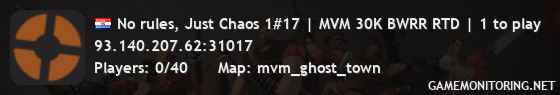 No rules, Just Chaos 1#17 | MVM 30K BWRR RTD | 1 to play