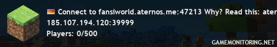 Connect to fansiworld.aternos.me:47213 Why? Read this: aternos.org/connect