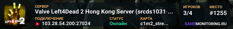 Valve Left4Dead 2 Hong Kong Server (srcds1031-hkg1.141.10)