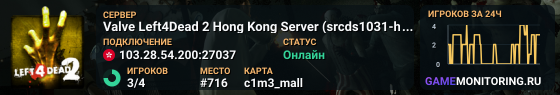 Valve Left4Dead 2 Hong Kong Server (srcds1031-hkg1.141.23)