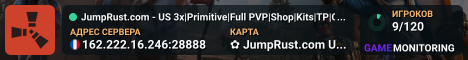 JumpRust.com - US 3x|Primitive|Full PVP|Shop|Kits|TP|Clans|