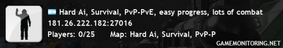 Hard Ai, Survival, PvP-PvE, easy progress, lots of combat Hard Ai, Survival, PvP-PvE, easy progress, lots of combat