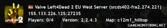 Valve Left4Dead 2 EU West Server (srcds402-fra2.274.221)