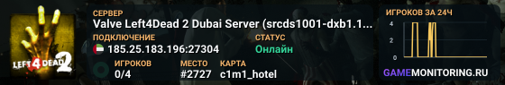 Valve Left4Dead 2 Dubai Server (srcds1001-dxb1.161.290)