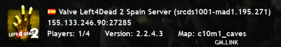 Valve Left4Dead 2 Spain Server (srcds1001-mad1.195.271)