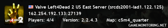 Valve Left4Dead 2 US East Server (srcds2001-iad1.122.125)