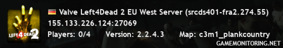 Valve Left4Dead 2 EU West Server (srcds401-fra2.274.55)