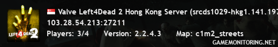 Valve Left4Dead 2 Hong Kong Server (srcds1029-hkg1.141.197)