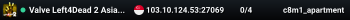 Valve Left4Dead 2 Asia Server (srcds4030-sgp2.154.55)