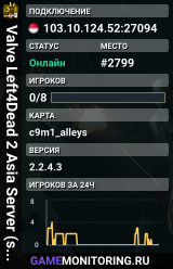 Valve Left4Dead 2 Asia Server (srcds4015-sgp2.154.80)