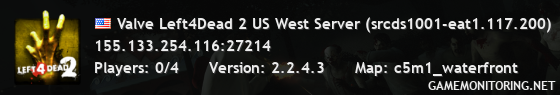 Valve Left4Dead 2 US West Server (srcds1001-eat1.117.200)