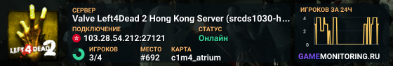 Valve Left4Dead 2 Hong Kong Server (srcds1030-hkg1.141.107)