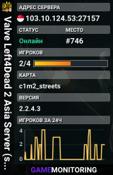 Valve Left4Dead 2 Asia Server (srcds4030-sgp2.154.143)