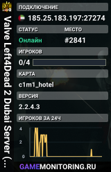 Valve Left4Dead 2 Dubai Server (srcds1002-dxb1.161.260)