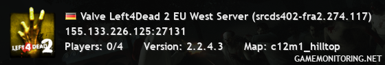 Valve Left4Dead 2 EU West Server (srcds402-fra2.274.117)