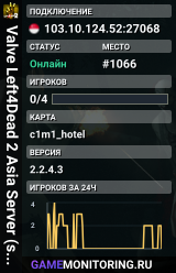 Valve Left4Dead 2 Asia Server (srcds4015-sgp2.154.54)