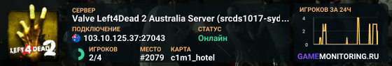Valve Left4Dead 2 Australia Server (srcds1017-syd1.171.29)