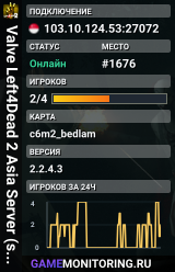 Valve Left4Dead 2 Asia Server (srcds4030-sgp2.154.58)