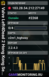 Valve Left4Dead 2 Hong Kong Server (srcds1030-hkg1.141.135)