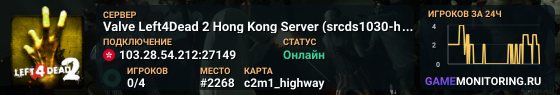 Valve Left4Dead 2 Hong Kong Server (srcds1030-hkg1.141.135)