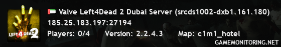 Valve Left4Dead 2 Dubai Server (srcds1002-dxb1.161.180)