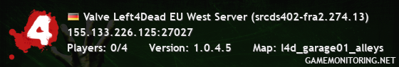 Valve Left4Dead EU West Server (srcds402-fra2.274.13)