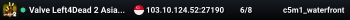 Valve Left4Dead 2 Asia Server (srcds4015-sgp2.154.176)