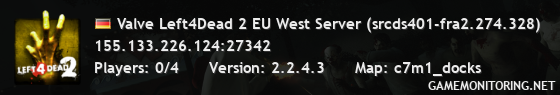 Valve Left4Dead 2 EU West Server (srcds401-fra2.274.328)