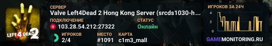Valve Left4Dead 2 Hong Kong Server (srcds1030-hkg1.141.308)