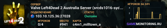 Valve Left4Dead 2 Australia Server (srcds1016-syd1.171.14)