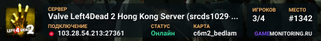 Valve Left4Dead 2 Hong Kong Server (srcds1029-hkg1.141.347)