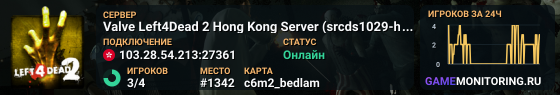 Valve Left4Dead 2 Hong Kong Server (srcds1029-hkg1.141.347)