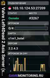 Valve Left4Dead 2 Asia Server (srcds4030-sgp2.154.195)