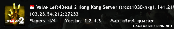 Valve Left4Dead 2 Hong Kong Server (srcds1030-hkg1.141.219)