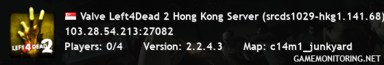 Valve Left4Dead 2 Hong Kong Server (srcds1029-hkg1.141.68)