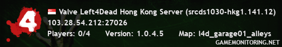 Valve Left4Dead Hong Kong Server (srcds1030-hkg1.141.12)