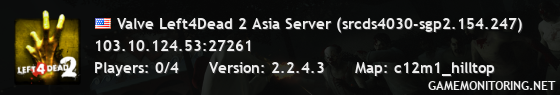 Valve Left4Dead 2 Asia Server (srcds4030-sgp2.154.247)