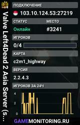 Valve Left4Dead 2 Asia Server (srcds4030-sgp2.154.205)