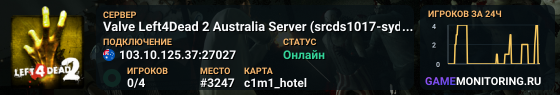 Valve Left4Dead 2 Australia Server (srcds1017-syd1.171.13)