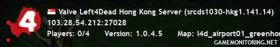 Valve Left4Dead Hong Kong Server (srcds1030-hkg1.141.14)