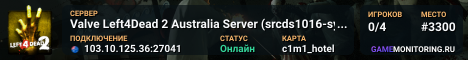 Valve Left4Dead 2 Australia Server (srcds1016-syd1.171.27)