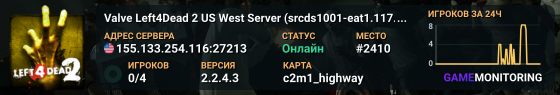 Valve Left4Dead 2 US West Server (srcds1001-eat1.117.199)