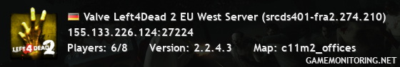 Valve Left4Dead 2 EU West Server (srcds401-fra2.274.210)