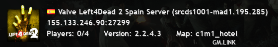 Valve Left4Dead 2 Spain Server (srcds1001-mad1.195.285)