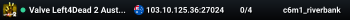 Valve Left4Dead 2 Australia Server (srcds1016-syd1.171.10)
