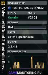 Valve Left4Dead 2 Australia Server (srcds1017-syd1.171.18)