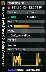 Valve Left4Dead 2 Asia Server (srcds4015-sgp2.154.231)