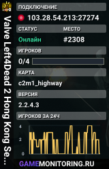 Valve Left4Dead 2 Hong Kong Server (srcds1029-hkg1.141.260)