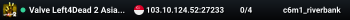 Valve Left4Dead 2 Asia Server (srcds4015-sgp2.154.219)
