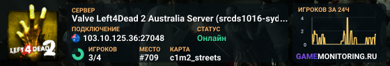 Valve Left4Dead 2 Australia Server (srcds1016-syd1.171.34)